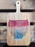 7"x13.75" Serving Paddle Eagle and Flag 250