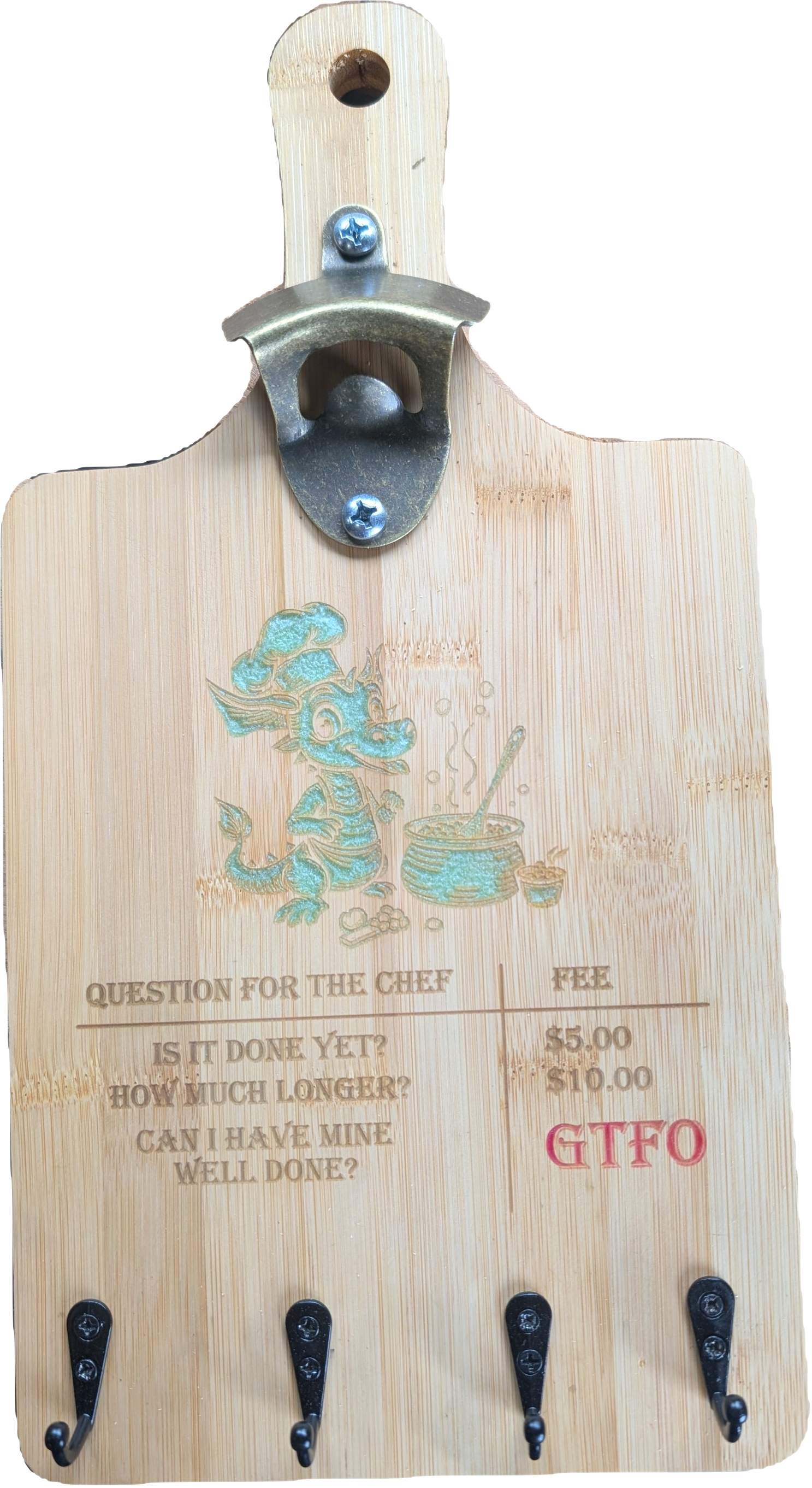 7"x13.75" Dragon Chef Pricing Bottle Cap Wall Mount.