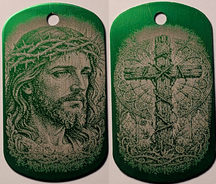 Jesus and Cross Dog Tag