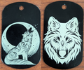 Wolf and Moon Dog Tag