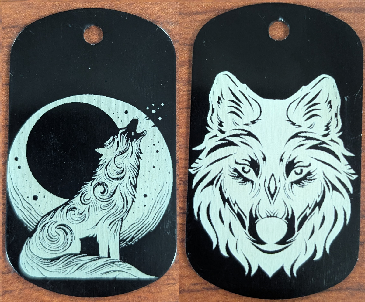 Wolf and Moon Dog Tag