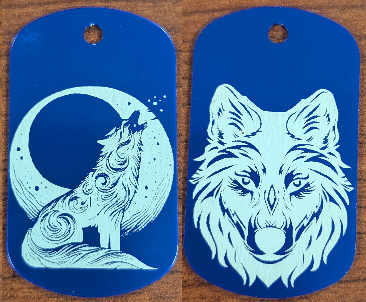 Wolf and Moon Dog Tag