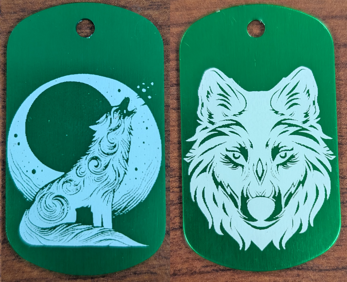 Wolf and Moon Dog Tag