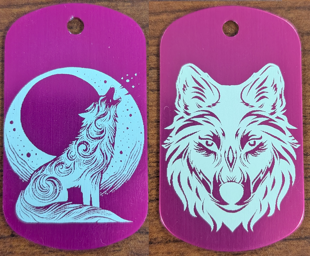 Wolf and Moon Dog Tag