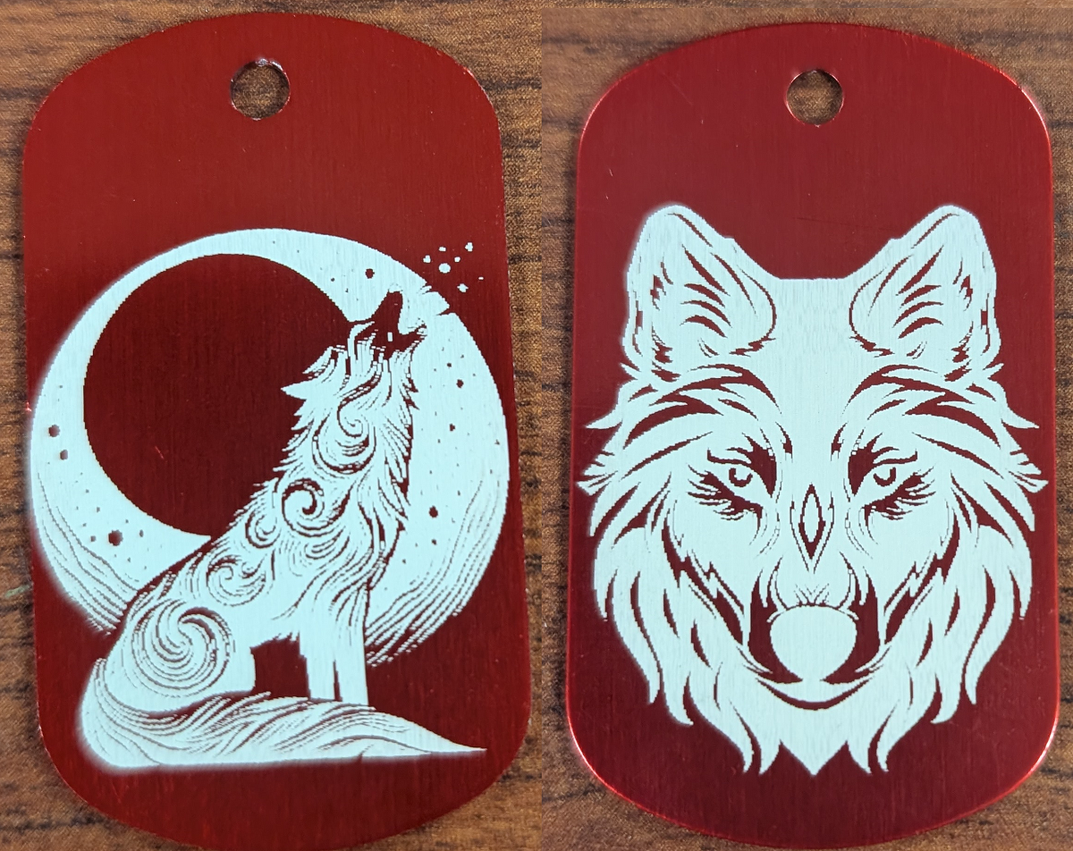 Wolf and Moon Dog Tag