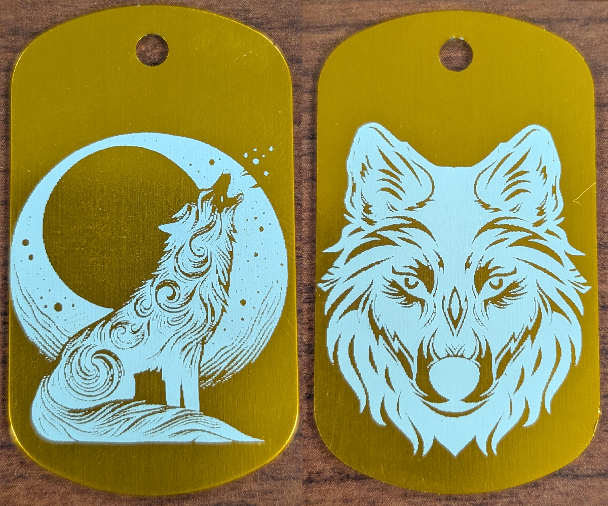 Wolf and Moon Dog Tag