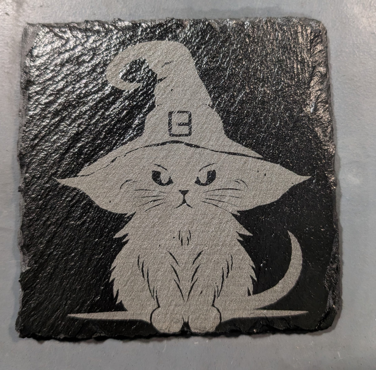 Laser Engraved Square Slate Coaster