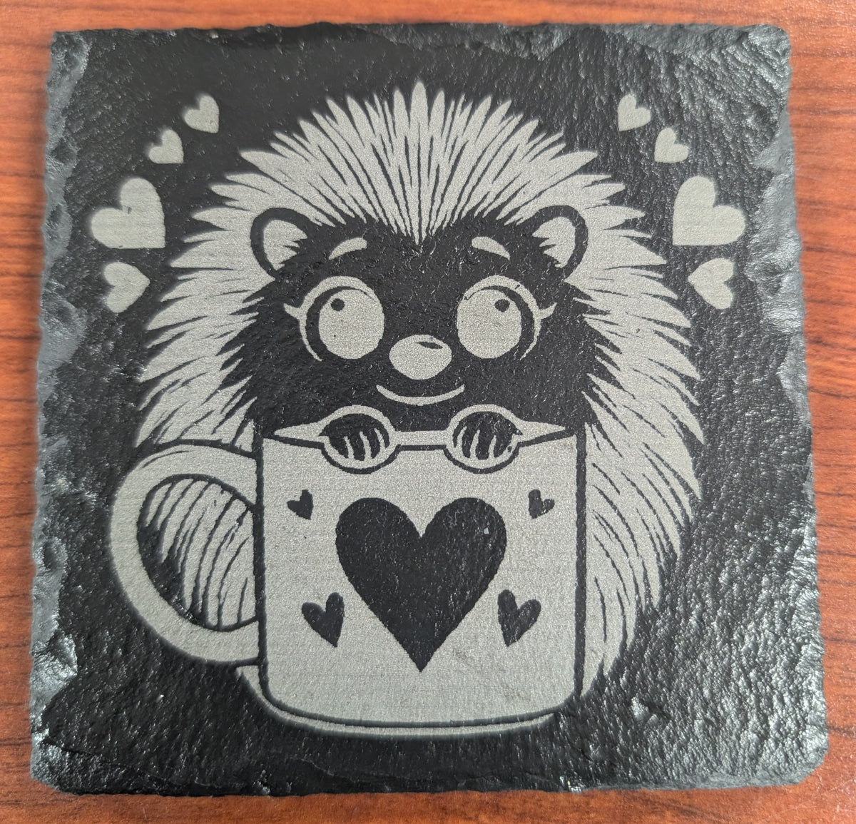 Laser Engraved Square Slate Coaster