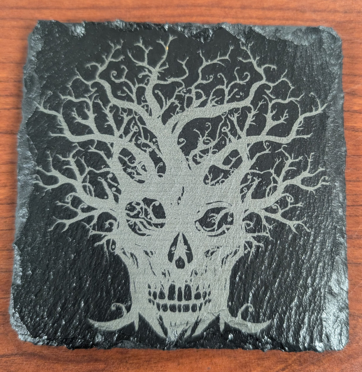 Laser Engraved Square Slate Coaster